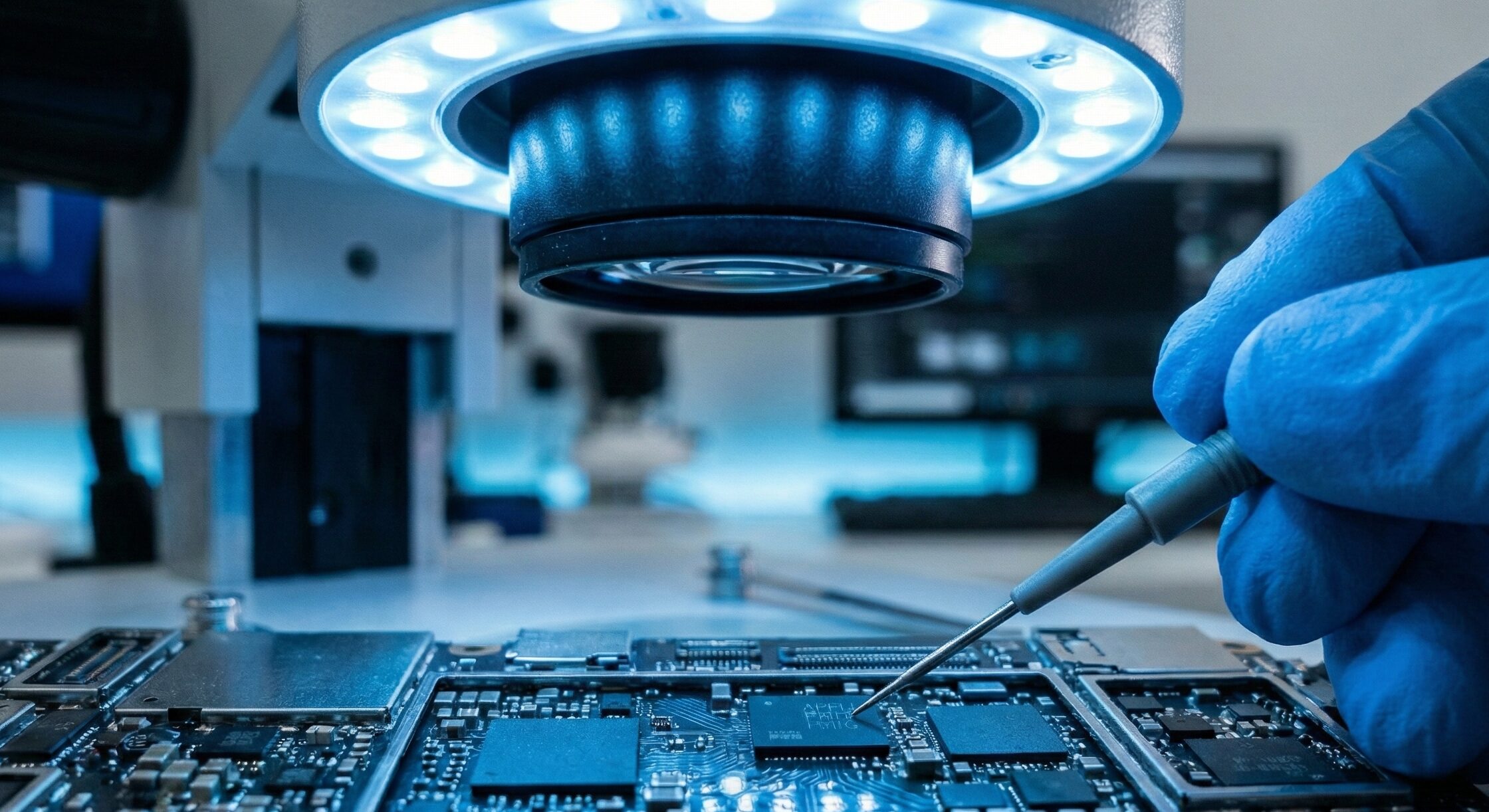 iPhoneの解析ログを確認して再起動ループの原因を診断する様子