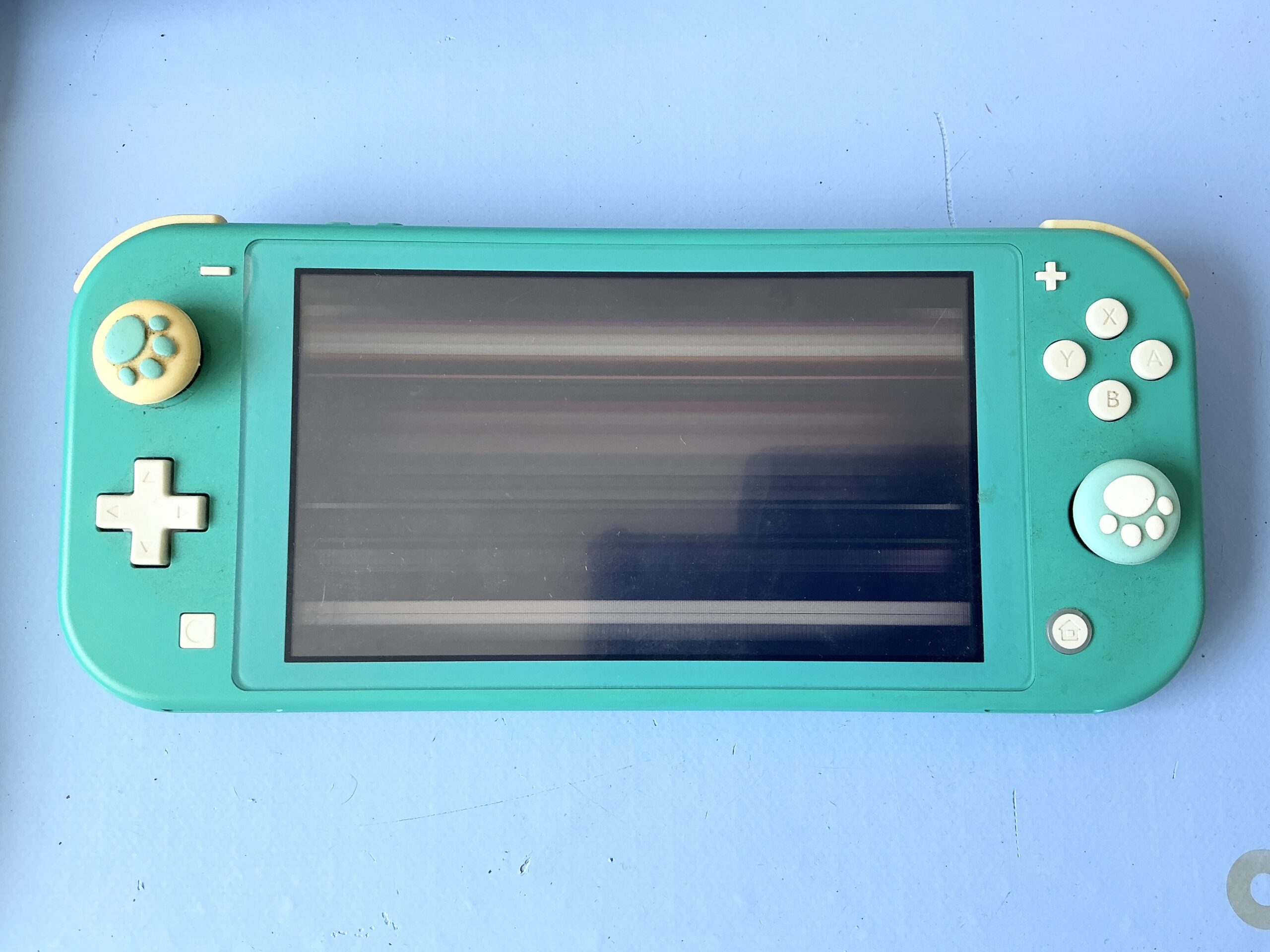 液晶表示異常のNintendo Switch Lite 修理前