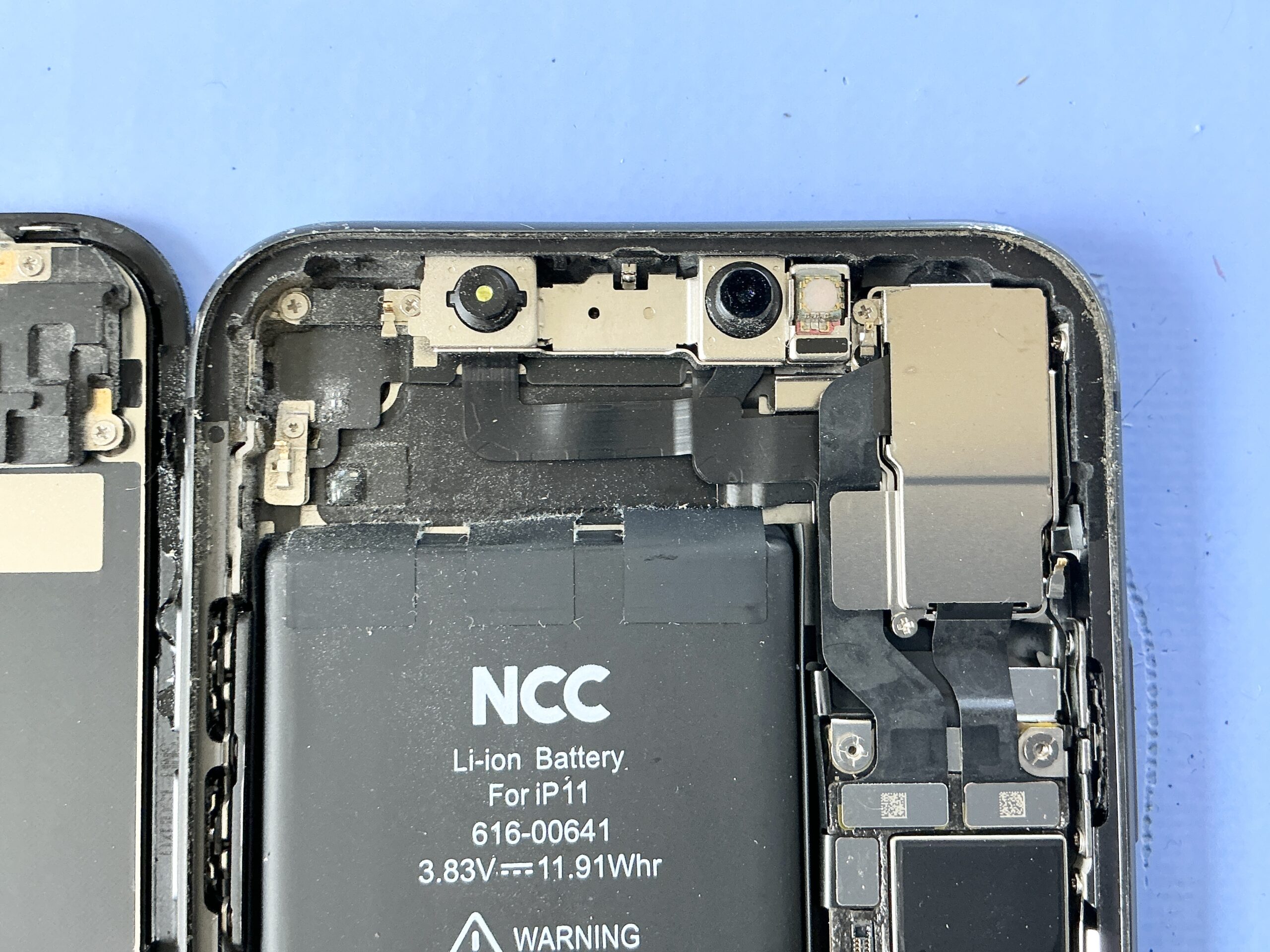 iPhone 11 液晶パネル取り外し 分解作業中