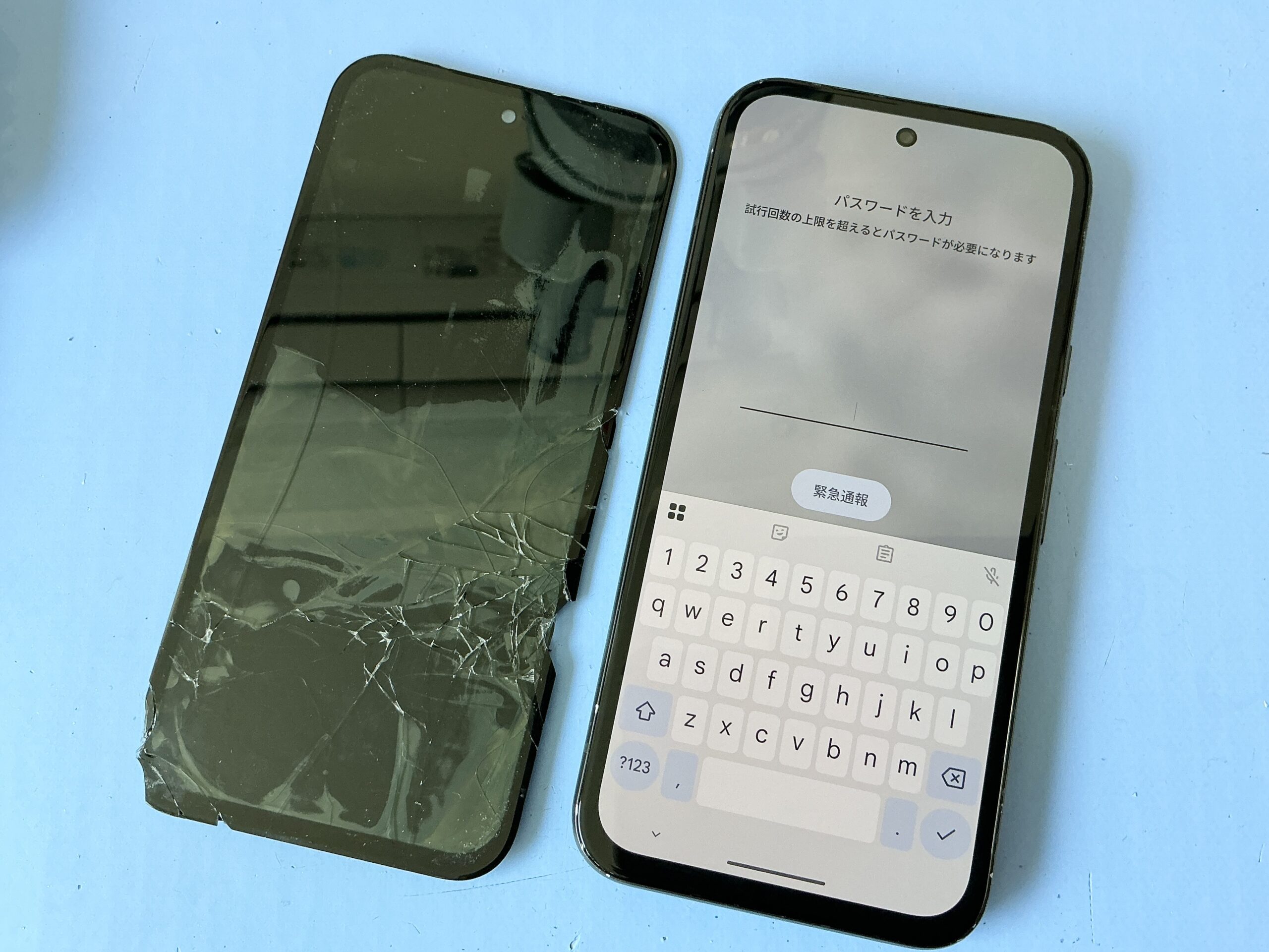 Google Pixel 8a 液晶パネル交換修理完了・画面がきれいに表示されている状態